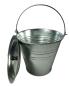 Preview: Verzinkter Metalleimer Zinkeimer mit Deckel Silber 12 Liter Tragegriff 30 cm geeignet für Asche, Wasser