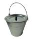 Preview: Verzinkter Metalleimer Zinkeimer mit Deckel Silber 12 Liter Tragegriff 30 cm geeignet für Asche, Wasser