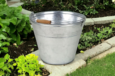 Preview: Eiseimer Zinkeimer Metalleimer 10 Liter 27 x 25 cm Bierkühler mit Holzgriff