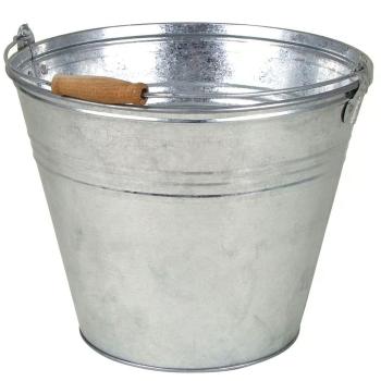 Preview: Eiseimer Zinkeimer Metalleimer 10 Liter 27 x 25 cm Bierkühler mit Holzgriff