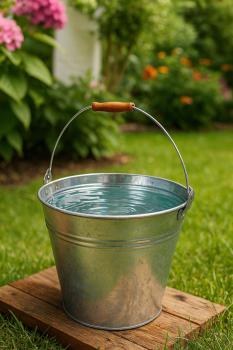 Preview: Eiseimer Zinkeimer Metalleimer 10 Liter 27 x 25 cm Bierkühler mit Holzgriff