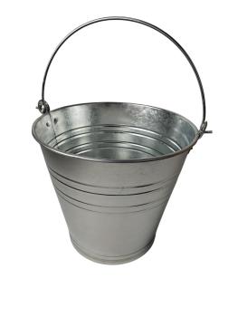 Preview: Verzinkter Metalleimer Zinkeimer mit Deckel Silber 12 Liter Tragegriff 30 cm geeignet für Asche, Wasser
