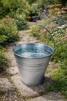 Verzinkter Metalleimer Zinkeimer mit Deckel Silber 12 Liter Tragegriff 30 cm geeignet für Asche, Wasser