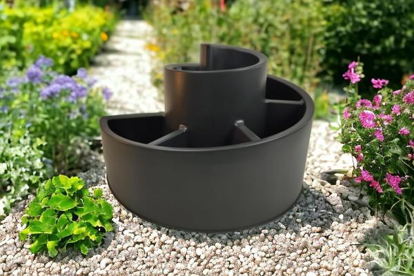 Pflanzkübel Kräuterspirale Kräuterschnecke anthrazit Kunststoff 52x43x34 cm