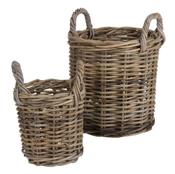 Weidenkorb mit Tragegriff natur Used-Look mit Innenfolie - 2 Größen -