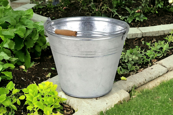 Eiseimer Zinkeimer Metalleimer 10 Liter 27 x 25 cm Bierkühler mit Holzgriff