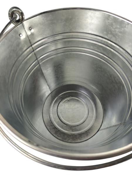 Verzinkter Metalleimer Zinkeimer mit Deckel Silber 12 Liter Tragegriff 30 cm geeignet für Asche, Wasser