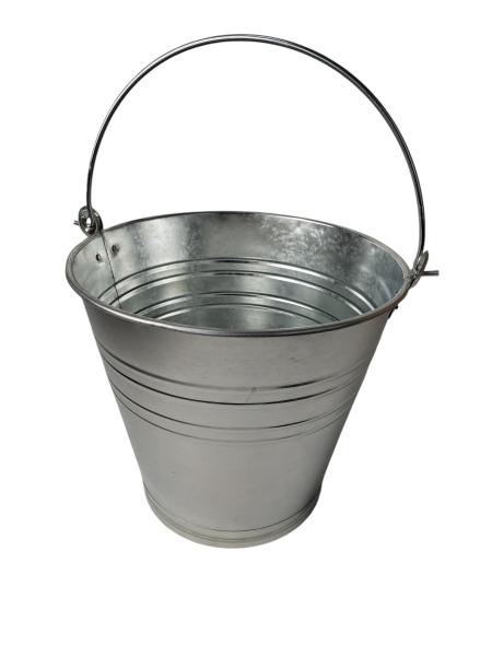 Zinkeimer 12 Liter verzinkt mit Metallgriff Ascheeimer